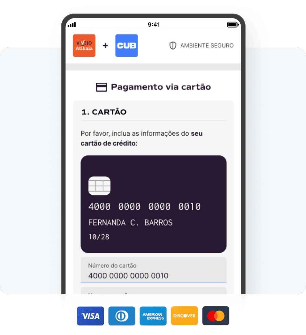Pagamento com cartão de crédito
